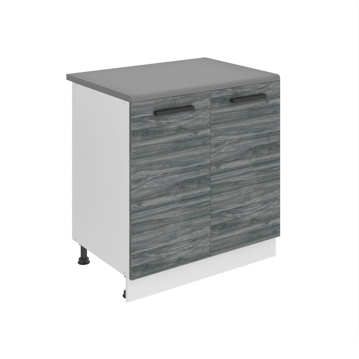 KÜCHENUNTERSCHRANK 80 cm SD, mit Arbeitsplatte, mit 2 Türen, Glamour Wood - Hellgrau, Holz (80/85/51.6cm) - B BELINI GROUP