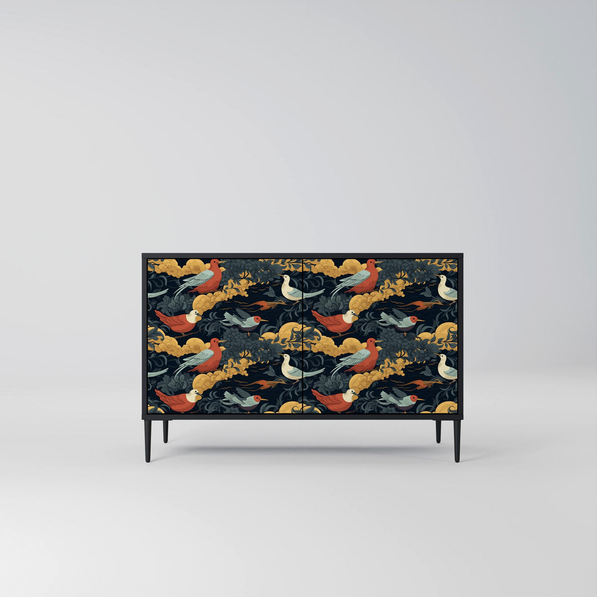 SIDEBOARD FOWLY DAZE, Eicheneffekt, 111x42x77,5 cm, 2 Türen - Eichefarben/Buchefarben, Holzwerkstoff/Buchenholz (111/77.5/42cm) - SpaceRebels