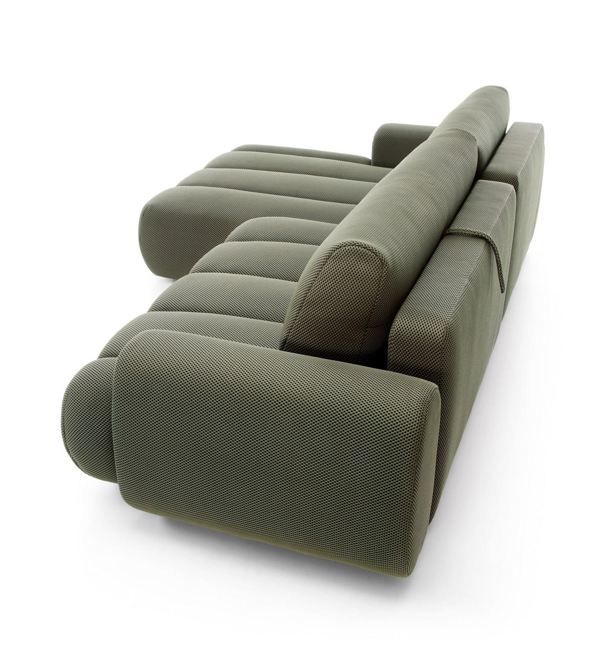 ECKSOFA SITO Grün Jersey mit Schlaffunktion - Grün, Holz (272/168cm) - MASSENO