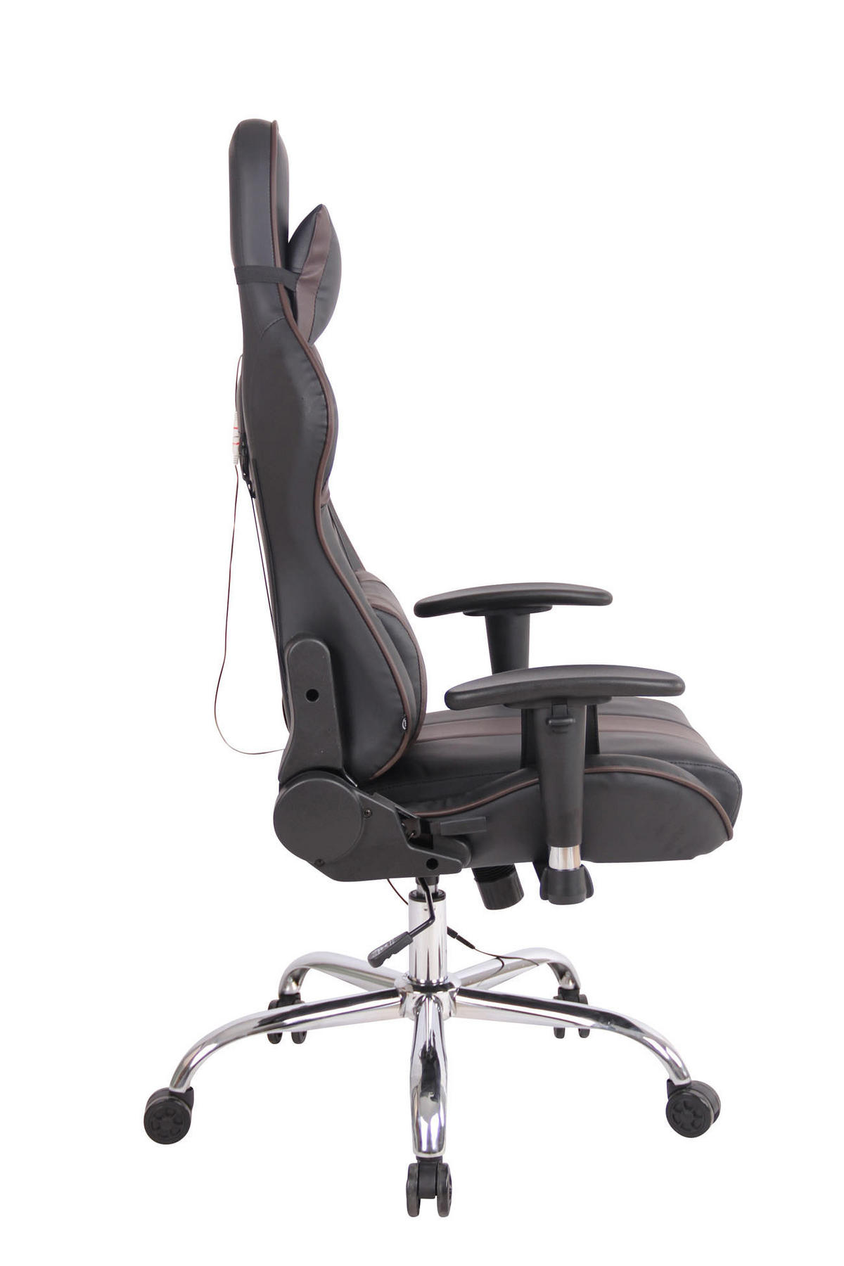 CHEFSESSEL Lederlook Schwarz/Braun - Schwarz/Braun, Textil/Metall (67/128/51cm) - CLP