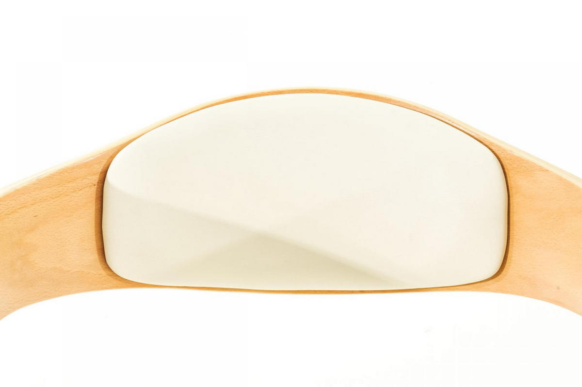 BARHOCKER 2er Set Lederlook natura/weiß - Eukalyptusholzfarben/Weiß, Textil/Metall (50/88/48cm) - CLP