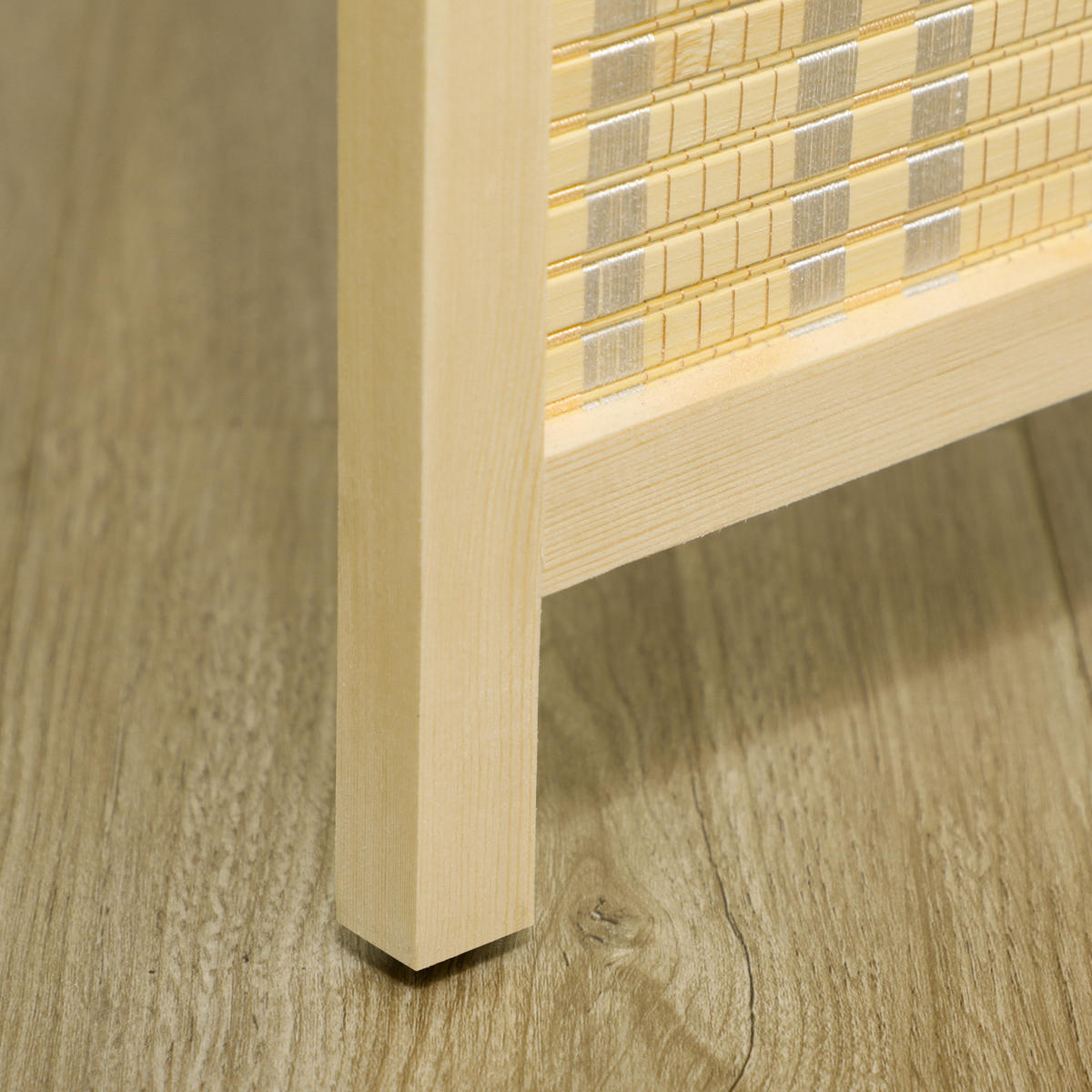 PARAVENT 4-teilig 180 x 181 cm, Natur - Naturfarben, Holzwerkstoff (180/180/1.7cm) - HOMCOM