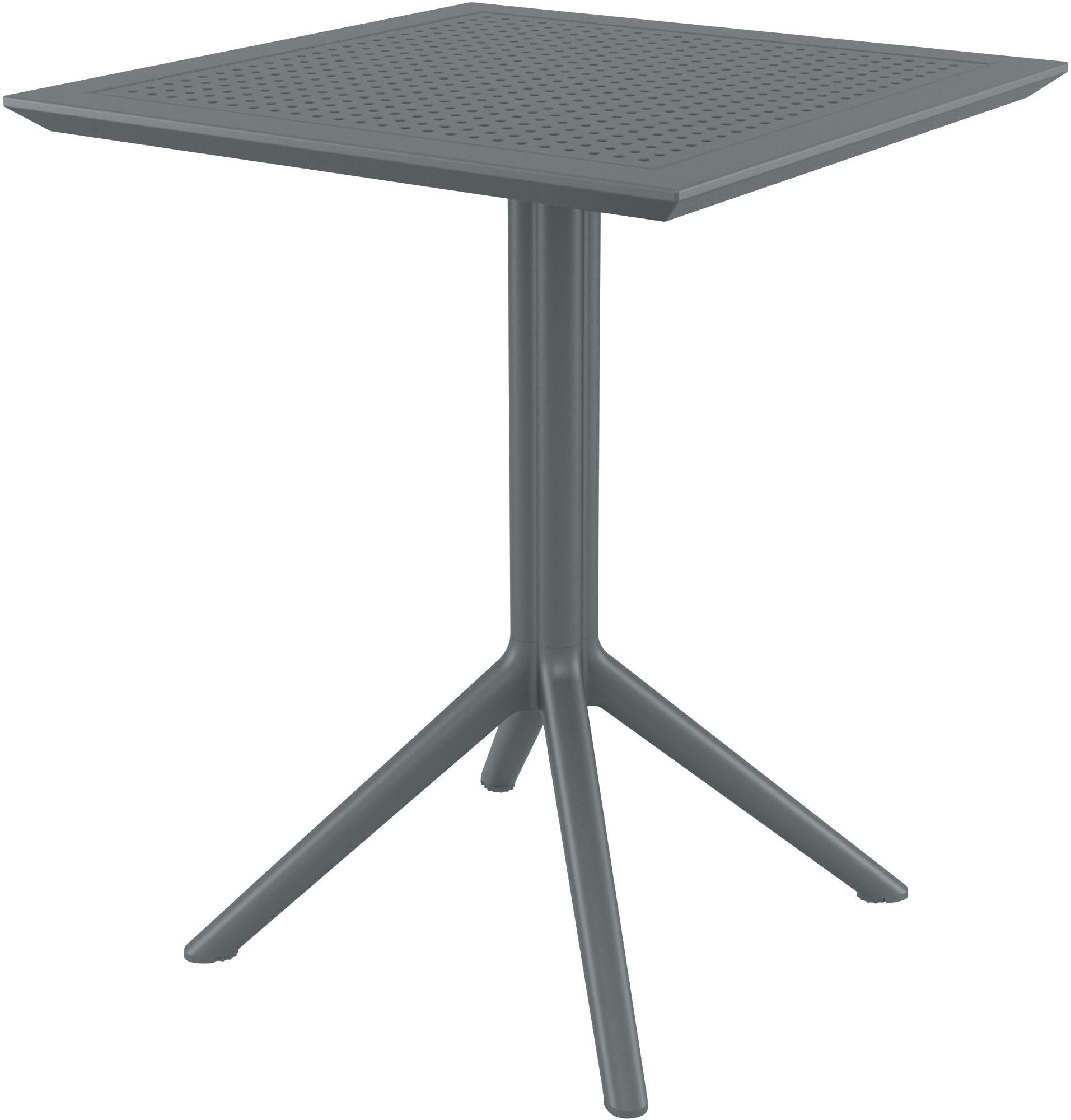 GARTENTISCH eckig 60/60/74 cm Kunststoff Dunkelgrau - Dunkelgrau, Kunststoff (60/60/74cm) - CLP