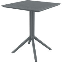 GARTENTISCH eckig 60/60/74 cm Kunststoff Dunkelgrau - Dunkelgrau, Kunststoff (60/60/74cm) - CLP