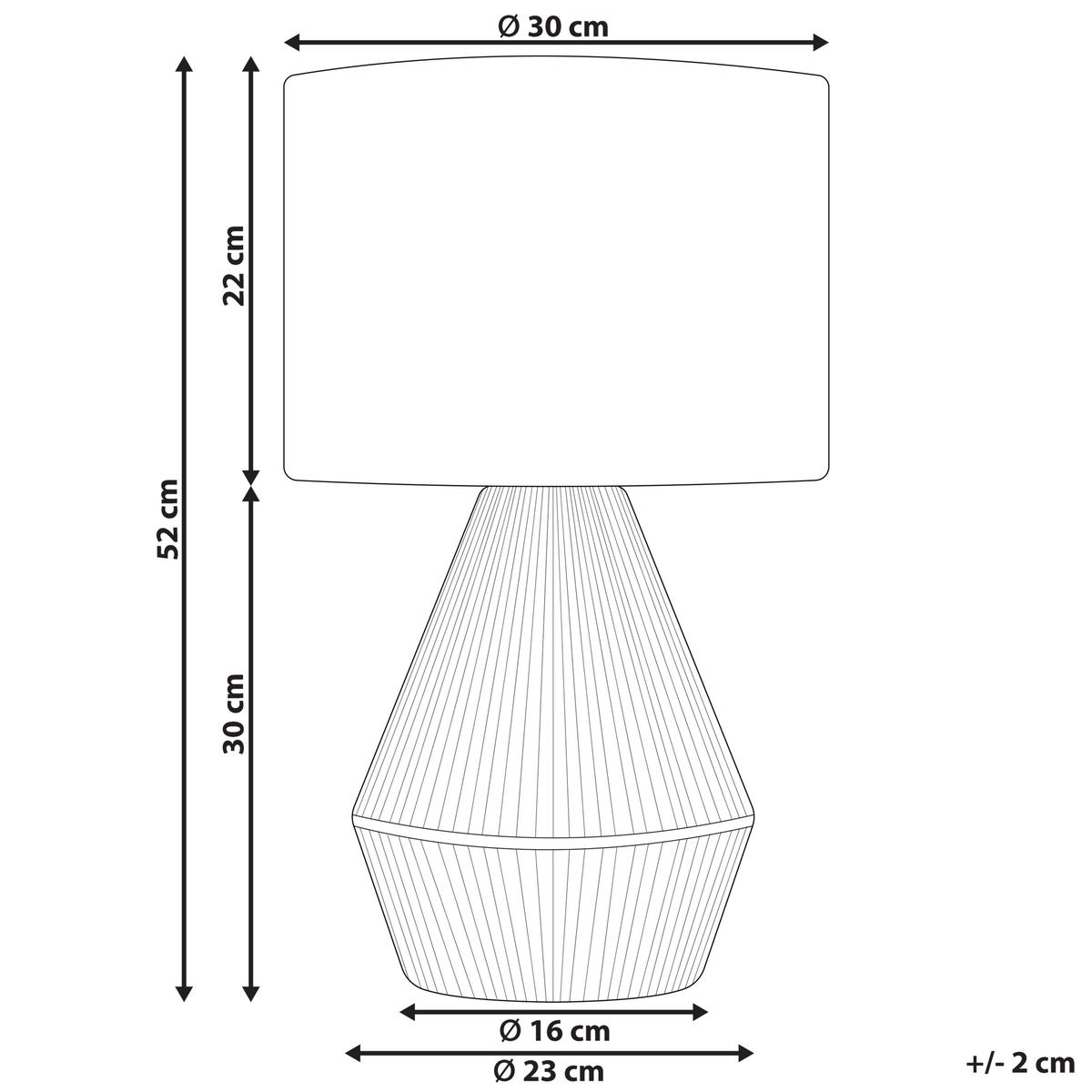 TISCHLAMPE Malewa 23/23/52 cm - Naturfarben, Papier (23/23/52cm) - Beliani