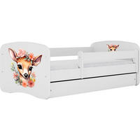KINDERBETT Emily mit Schublade und Matratze, Weiß 70x140 cm - Dunkelorange/Weiß, Holzwerkstoff (140/70cm) - WFL GROUP