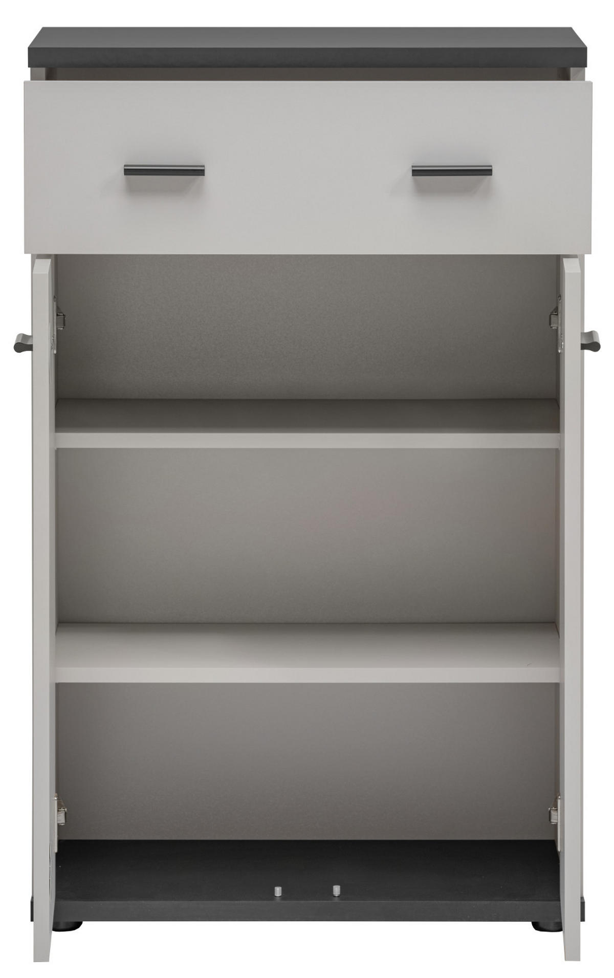 GARDEROBEN-SET Kaschmir, schwarz 4-teilig 120 cm, Flurgarderobe mit viel Stauraum - Kaschmir/Schwarz, Glas/Holzwerkstoff (120/20/32cm) - Inn.Furn