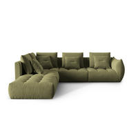 ECKSOFA modular links Bloom aus Samt hellgrün 4 Sitzplätze - Hellgrün, Textil (310/316cm) - Micadoni