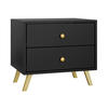 NACHTTISCH Siena - Goldfarben/Schwarz, Holzwerkstoff/Metall (54/48/41cm) - MIRJAN24