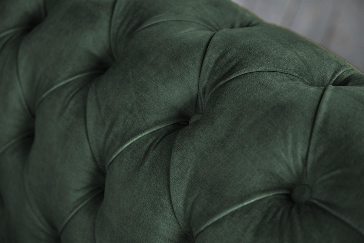 SOFA NILO Grün Velvet - Silberfarben/Grün, Textil (220/77/87cm) - KAWOLA