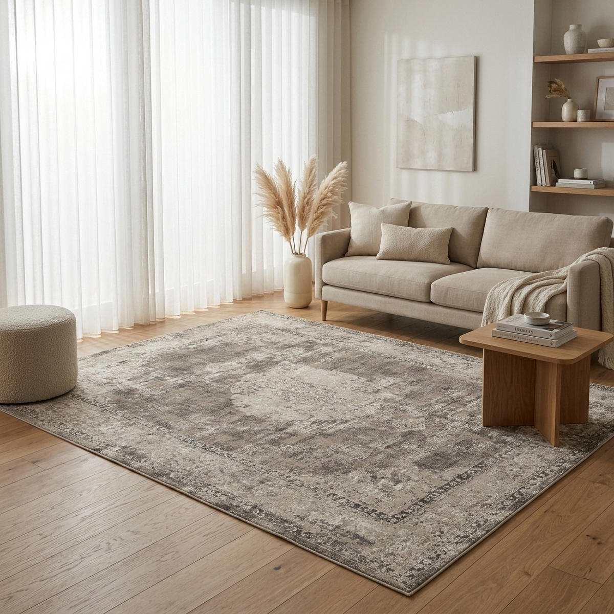 VINTAGE-TEPPICH ALEGRA 120/170 cm Beige - Greige, Naturmaterialien/Textil (120/170cm) - Consilio Concept