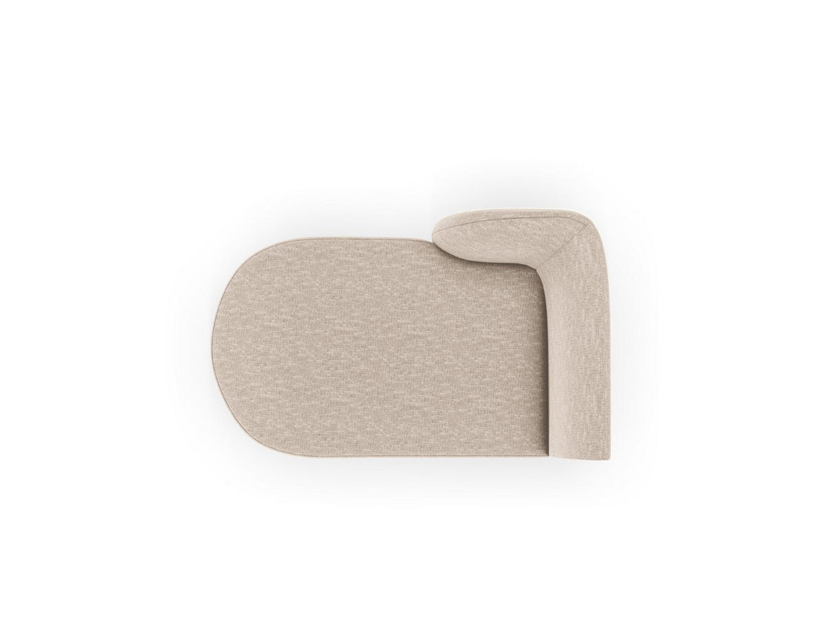 CHAISELONGUE links Miley aus Chenille-Stoff beige - Beige, Textil (90/70/156cm) - Micadoni