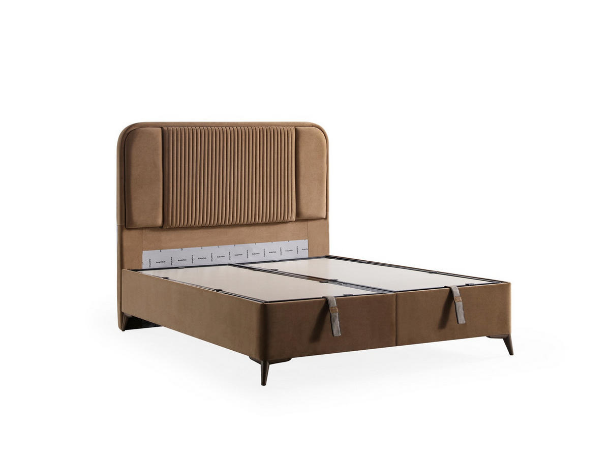 POLSTERBETT Selectum 140x200 Braun - Braun, Textil/Metall (140/200cm) - Villa Möbel