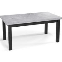 ESSTISCH Gemini rechteckig ausziehbar, Grauer Beton 160-210/90/78 cm - Hellgrau/Schwarz, Holz/Holzwerkstoff (160/90/78cm) - WFL GROUP