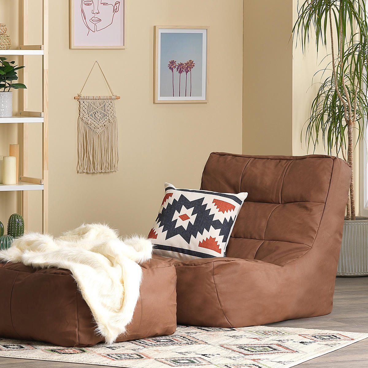 SITZSACK-LIEGE Lorenzo - Braun, Kunststoff (98/98cm) - icon