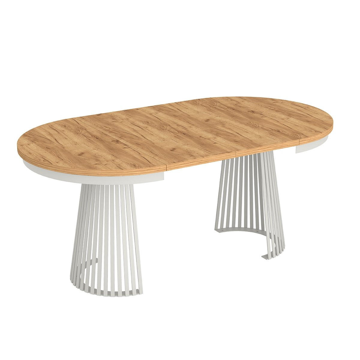 ESSTISCH TRAVIS Ausziehbar 100 - 180 / 100 x 76,6 cm - Weiß/Naturfarben, Holz (100/100/76.6cm) - MASSENO