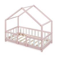 HAUSBETT Treviolo - Pink/Weiß, Holz (70/140cm) - [en.casa]