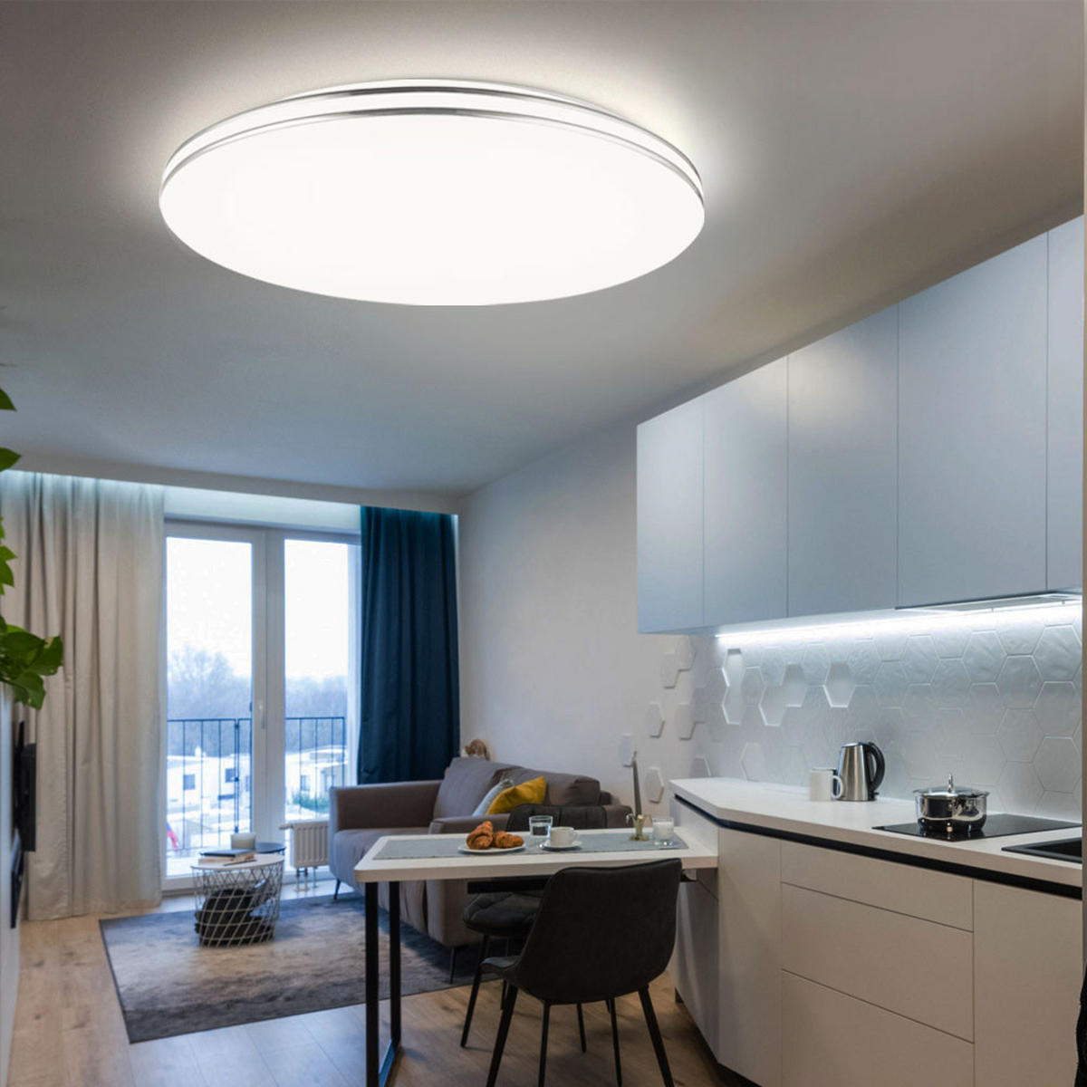 LED DECKENLEUCHTE Pierre Weiß Matt - Weiß, Metall (53/53/8cm)