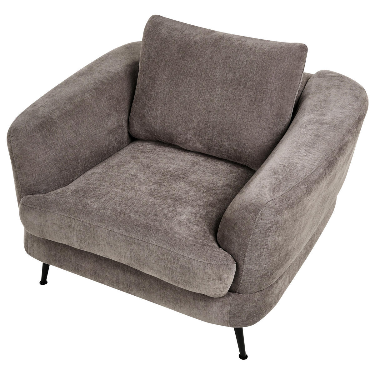 SESSEL Chenillegewebe Taupe Kjaer - Taupe, Textil (100/100/100cm) - Beliani