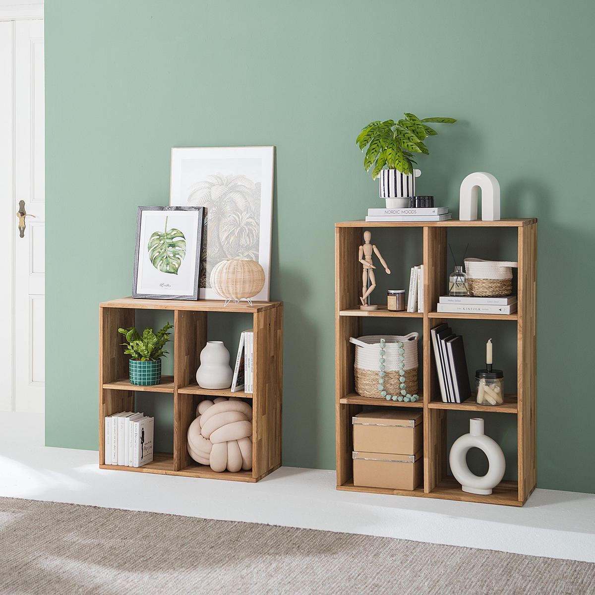 REGAL - Massivholz - Eichefarben, Holz (76/76/35cm) - home24