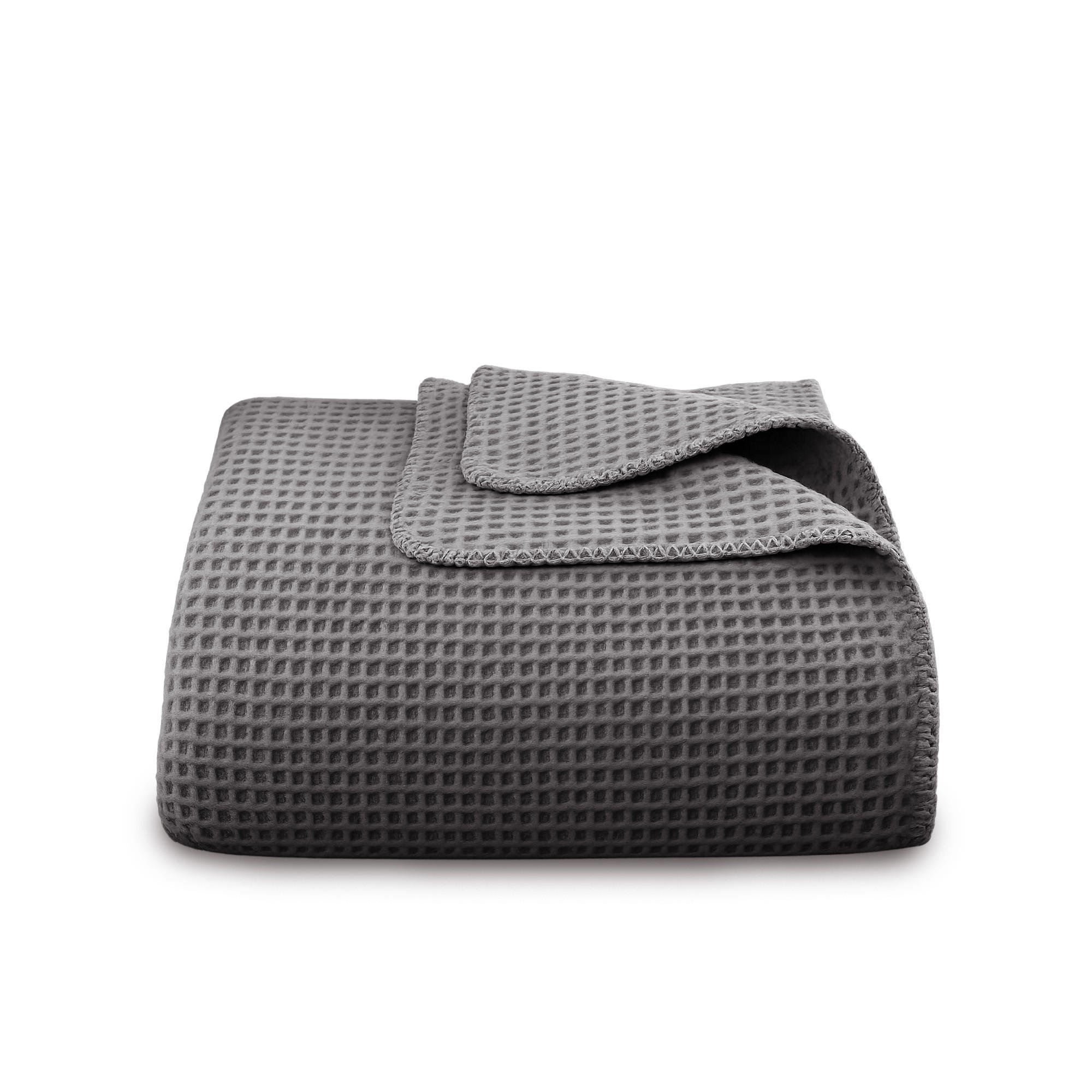 KUSCHELDECKE Waffelpiqué 140x200 cm Anthrazit - Anthrazit, Textil (140/200cm)