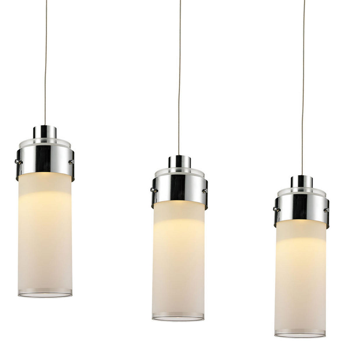 LED HÄNGELEUCHTE CAMEO Chrom Silber - Silberfarben, Glas (11/65/130cm) - Esto
