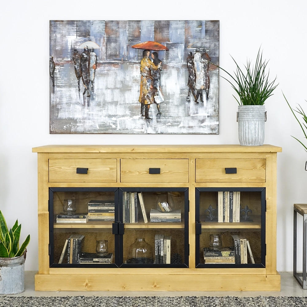 SIDEBOARD aus Massivholz Industrial - Honig, Holz (156/90/50cm) - Seart