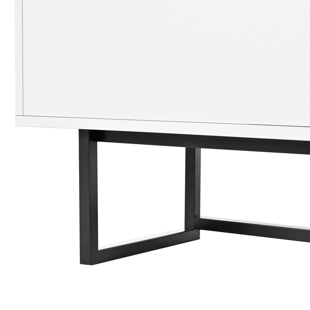 KOMMODE aus MDF & Spanplatte 160x36x78cm in Weiß mit LED-Beleuchtung - Weiß, Holzwerkstoff (160/78/36cm) - Modfu