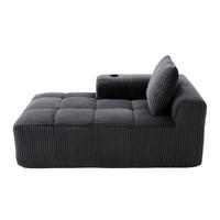 LIEGESESSEL Cord mit Seitenfächern und Becherhaltern 158/93/61 cm Dunkelgrau - Dunkelgrau, Textil (93/61/158cm) - Redom