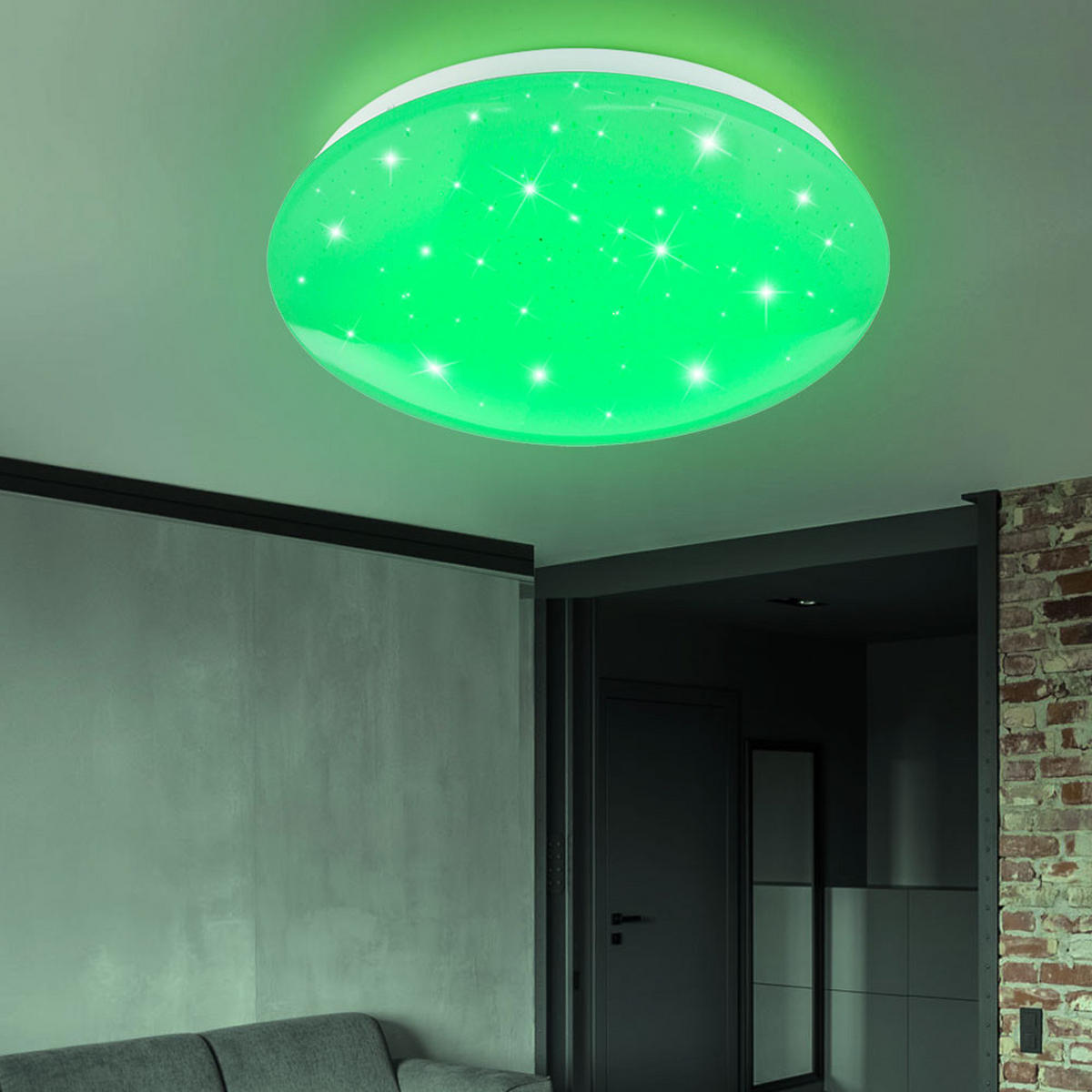 LED DECKENLEUCHTE Weiß RGB Fernbedienung - Weiß, Metall (29/29/9cm) - Globo Lighting