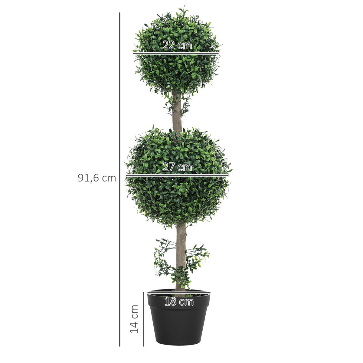 KÜNSTLICHE Pflanzen Grün 18.0/18.0/91.6cm - Grün, Kunststoff (91.6cm)