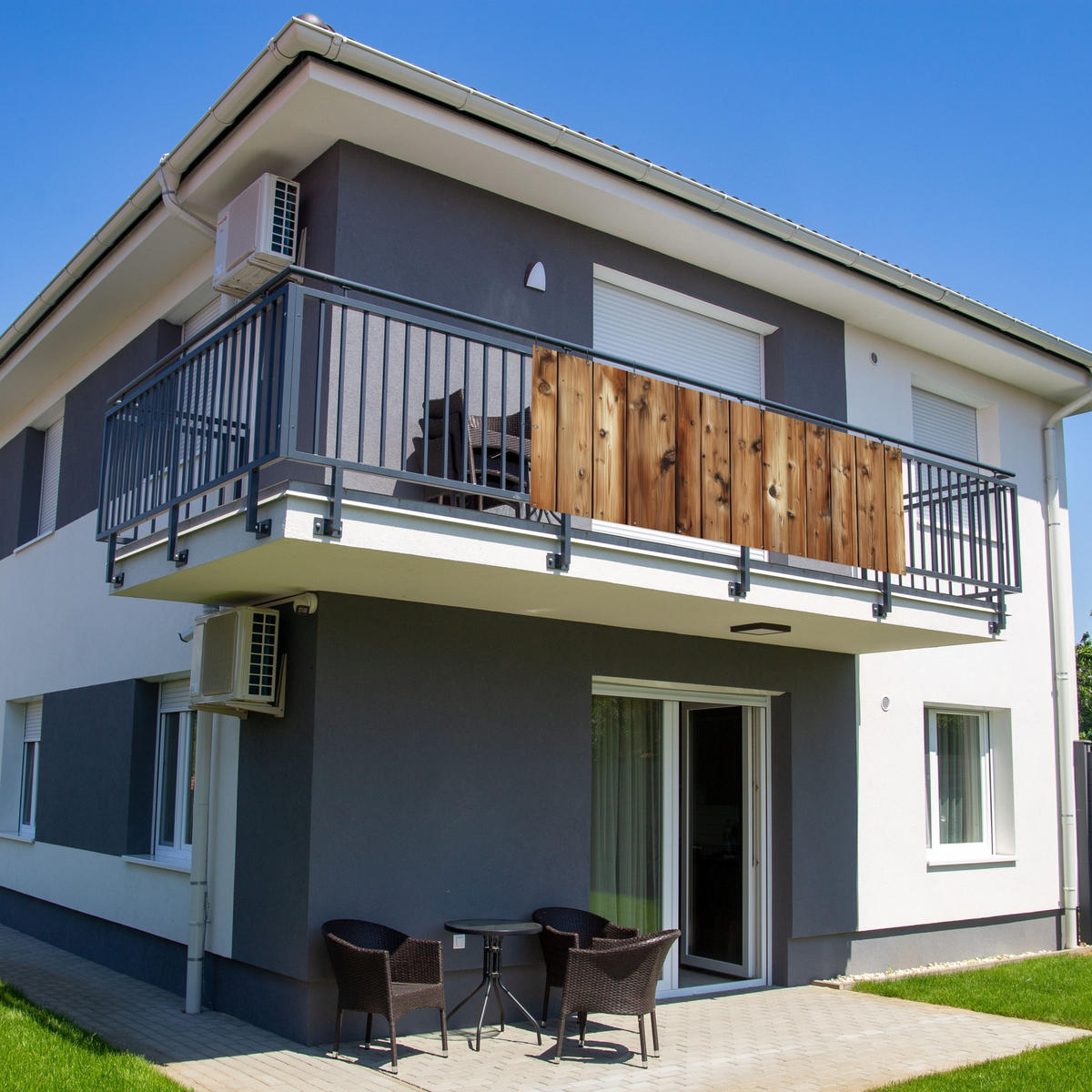 BALKON-SICHTSCHUTZ Holz - Regale - Braun - Buchefarben, Kunststoff (300/110cm) - MuchoWow