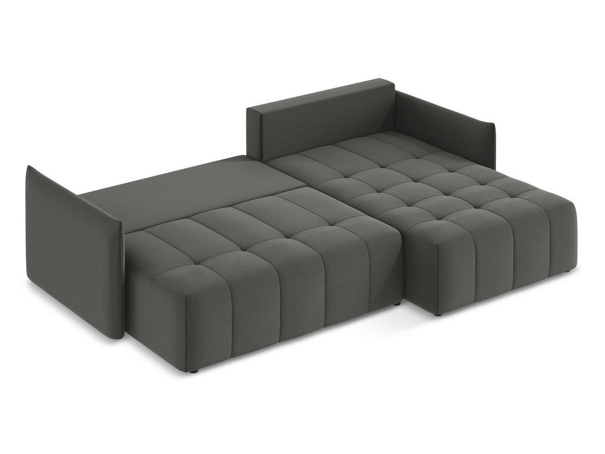 ECKSOFA Rechts Bouclé Stoff Weiß - Schwarz/Weiß, Holzwerkstoff/Kunststoff (240/90cm) - Makamii