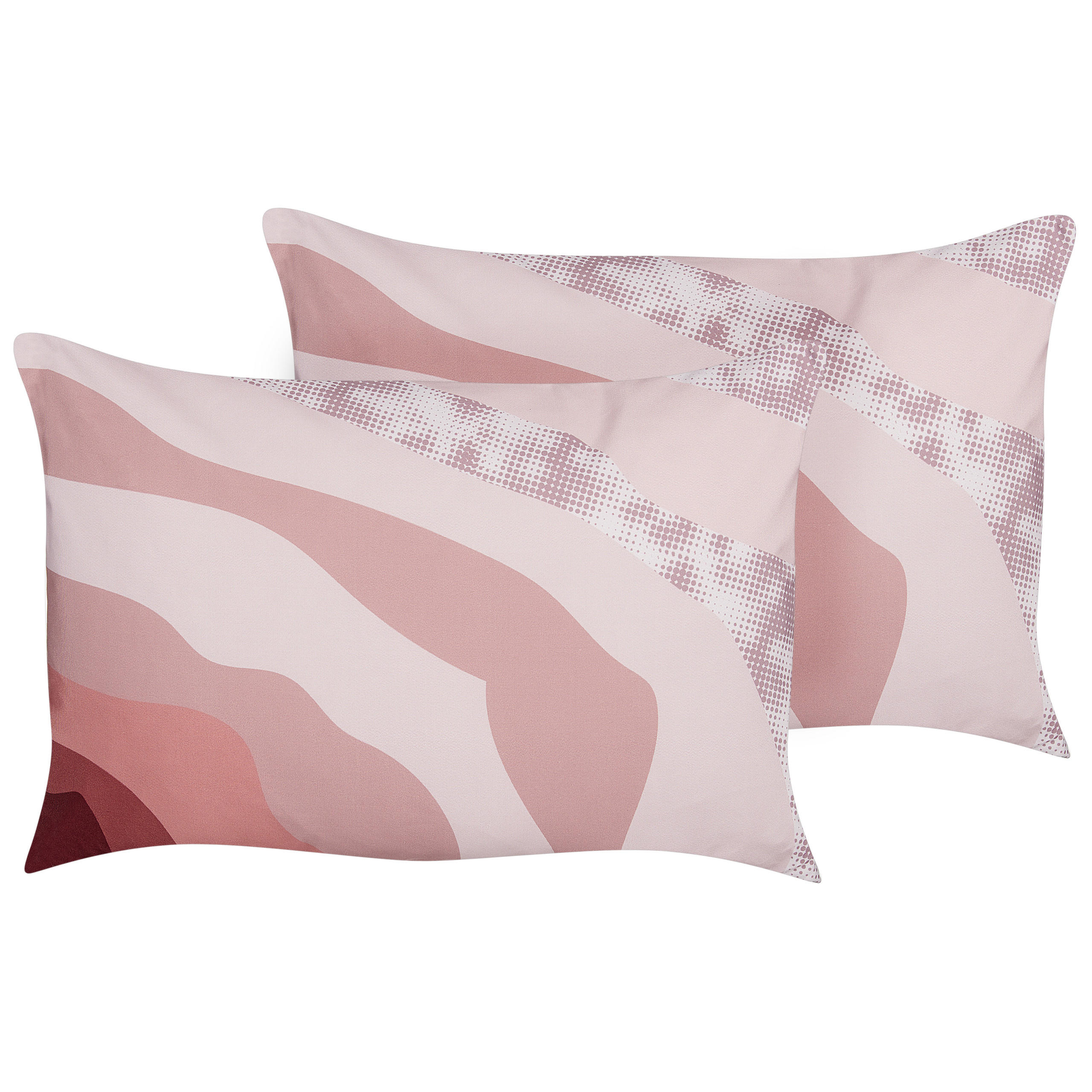 GARTENKISSEN 2er-Set abstraktem Motiv pastellrosa 40/60 cm Campei - Rosa, Textil (40/60cm) - Beliani