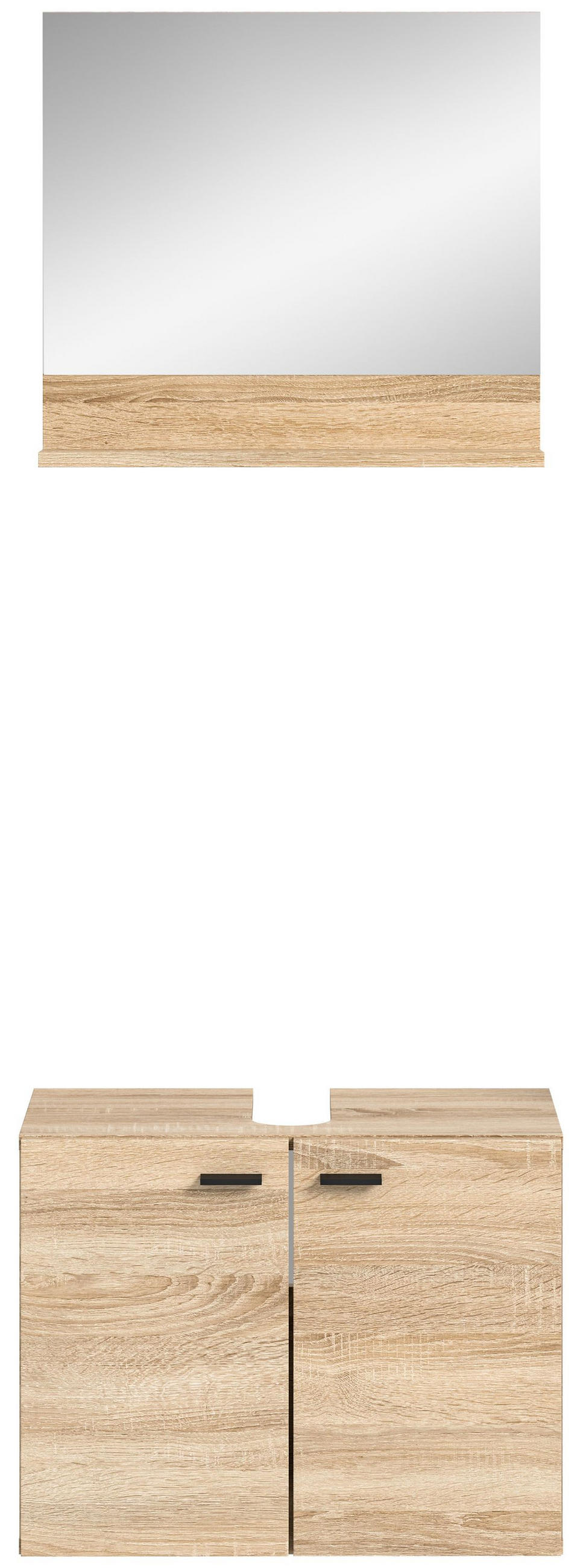 BADMÖBEL Set Boston 2tlg. auch hängend montierbar (B/H/T: 57x186x33 cm) - Eichefarben, Holzwerkstoff (57/186/33cm)