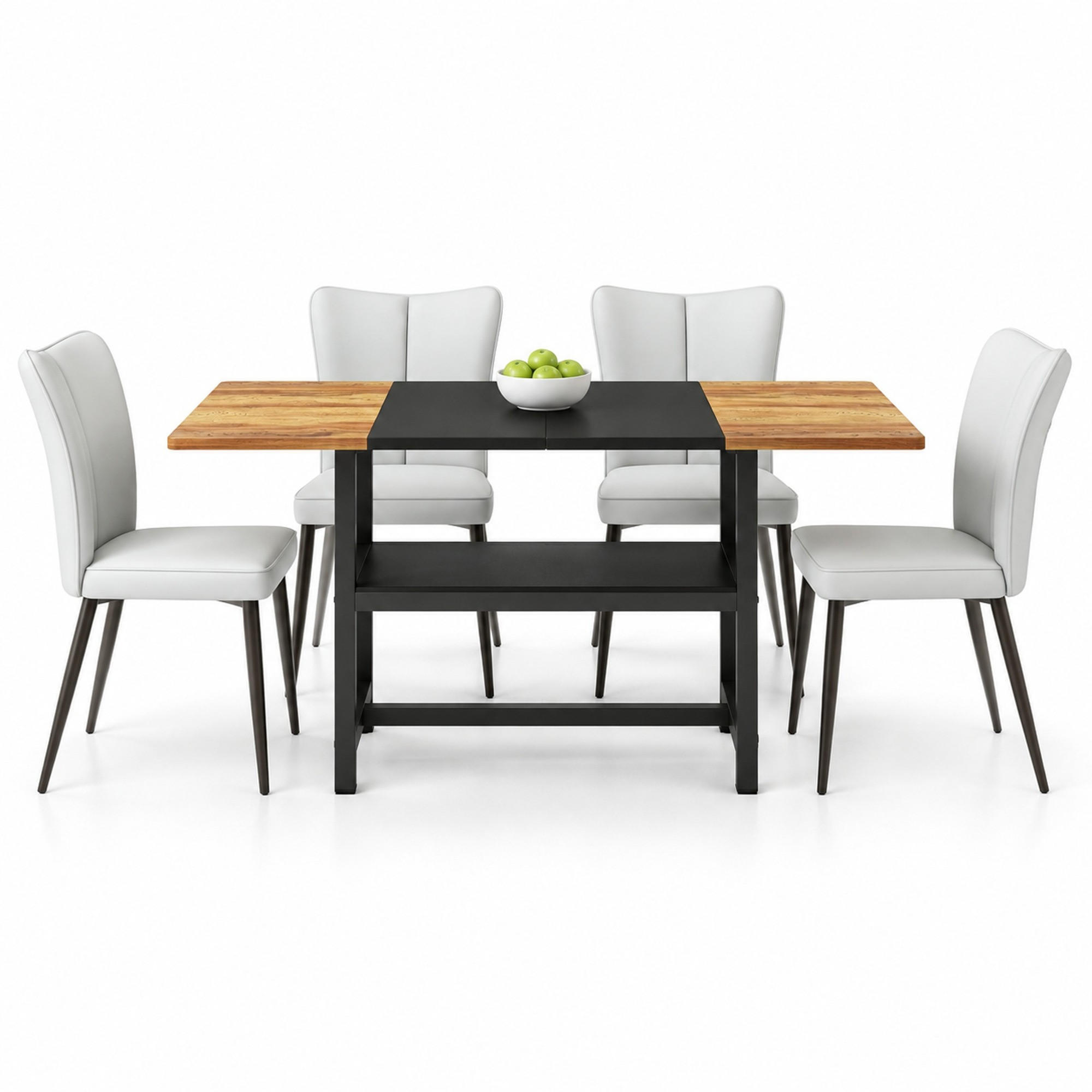 Meubliv Esstisch-Set Mehrfarbig 90x76x160 cm