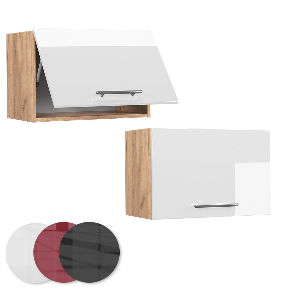 HÄNGESCHRANK Fame-Line Weiß Hochglanz 60 cm Flach - Honigeiche/Weiß Hochglanz, Holzwerkstoff (60/40/34.1cm) - Vicco