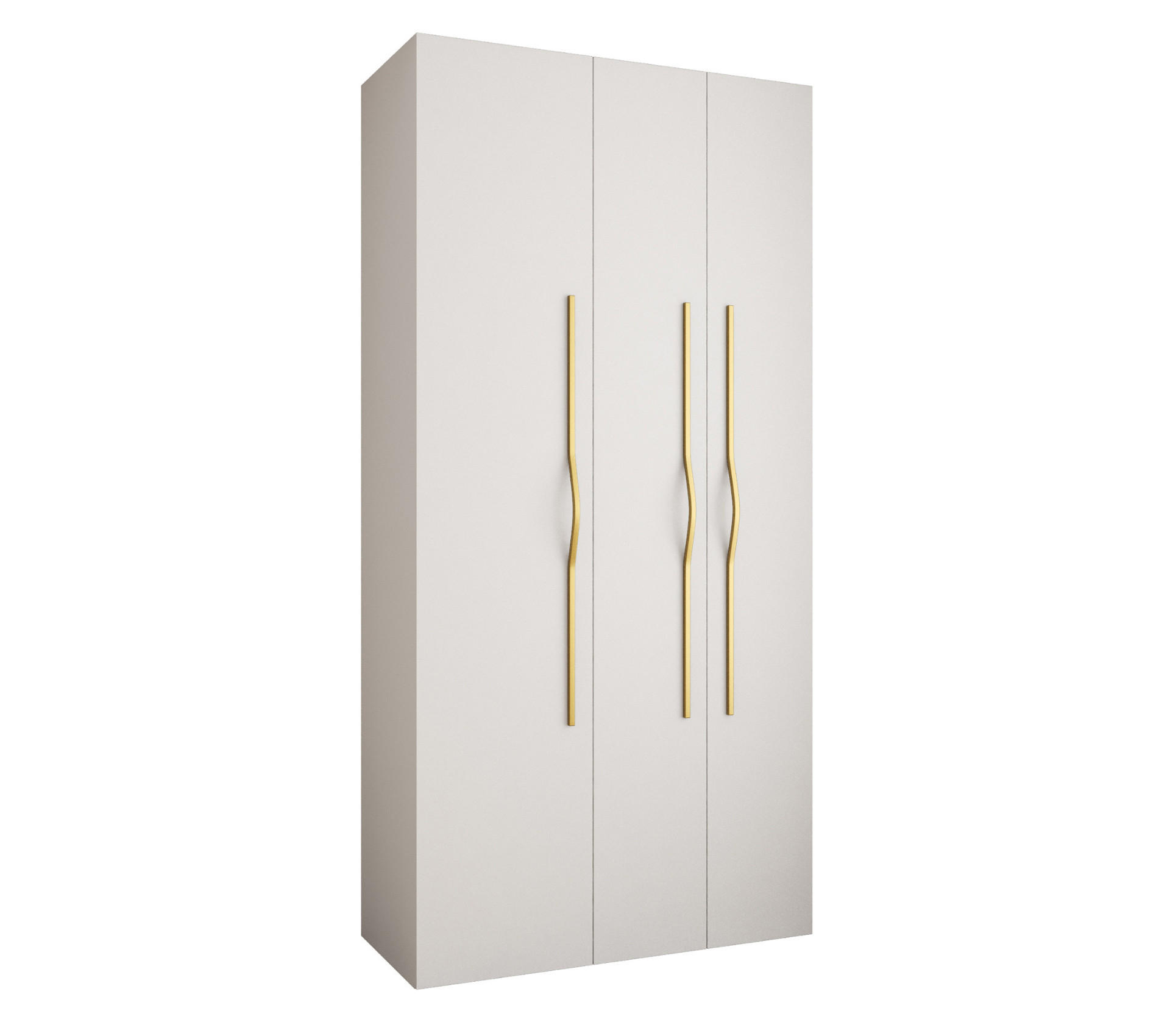 Abiks Möbel DREHTÜRENSCHRANK Weiß, Gold 120cm × 50cm × 246cm