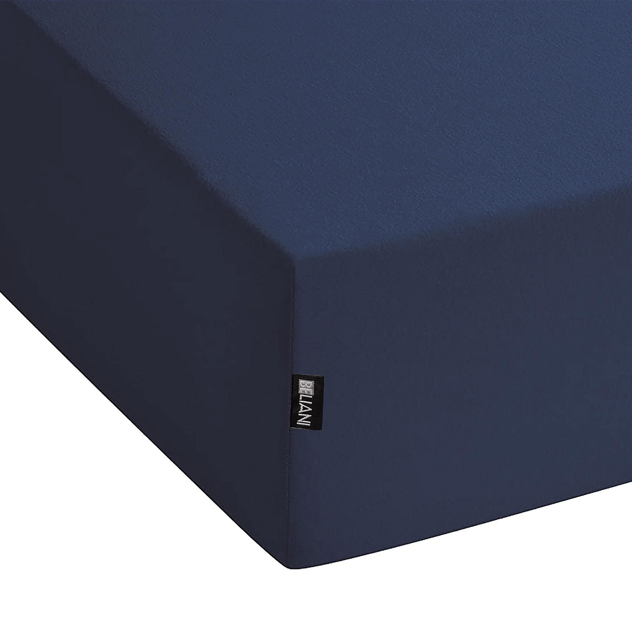 SPANNBETTLAKEN Blau 180 x 200 cm Hofuf - Dunkelblau, Textil (180/200cm) - Beliani