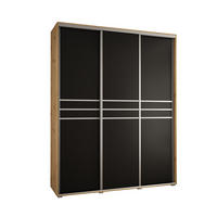 SCHWEBETÜRENSCHRANK 235,2/200/45 3-türig - Silberfarben/Schwarz, Holz/Metall (200/235/45cm) - Abiks Möbel