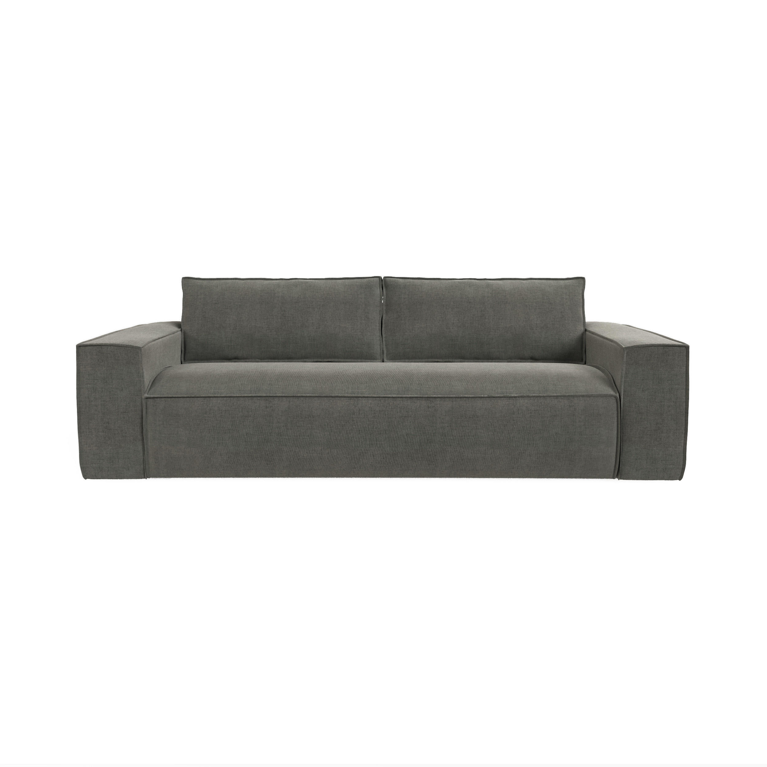 SCHLAFSOFA GERADE Samt Graphitgrau 234cm - Graphitfarben/Grau, Textil (234/90/100cm) - Sia Home