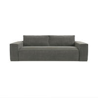 SCHLAFSOFA GERADE Samt Graphitgrau 234cm - Graphitfarben/Grau, Textil (234/90/100cm) - Sia Home