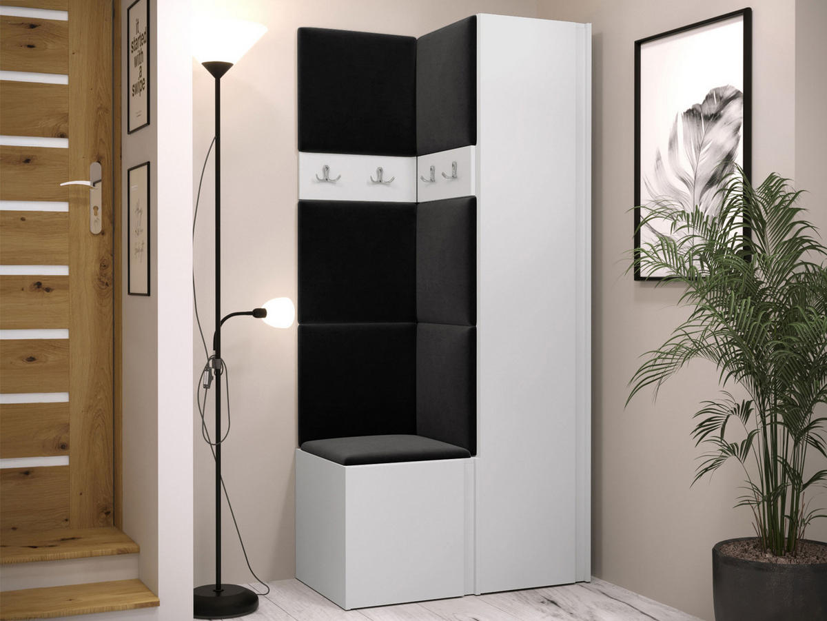 GARDEROBEN-SET Orion XXIV - Anthrazit/Weiß, Holzwerkstoff/Kunststoff (82/186/46cm) - MIRJAN24