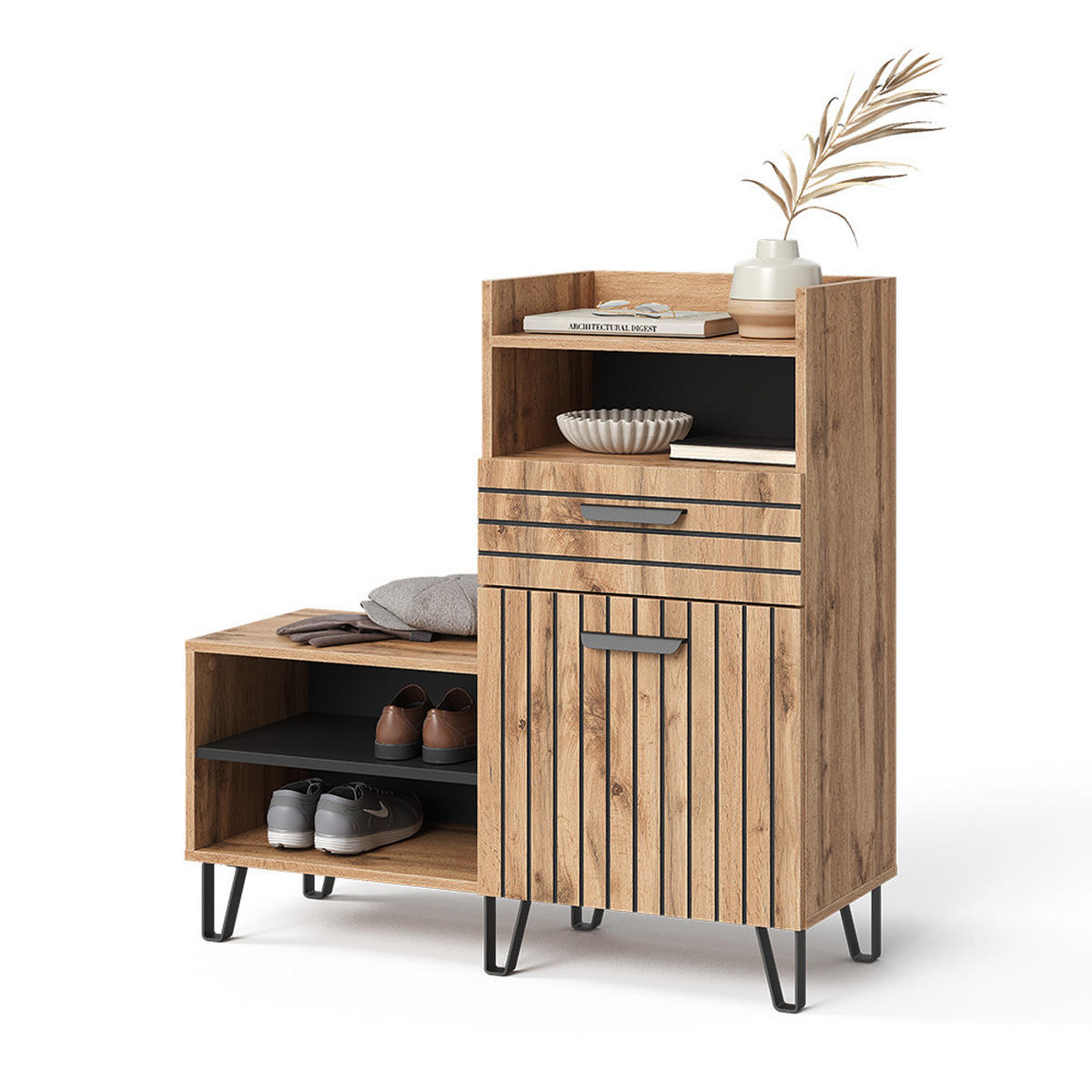 SKŘÍŇ NA BOTY Amber Dub Wotan - dub Wotan, kompozitní dřevo (100/100/38cm) - Vicco