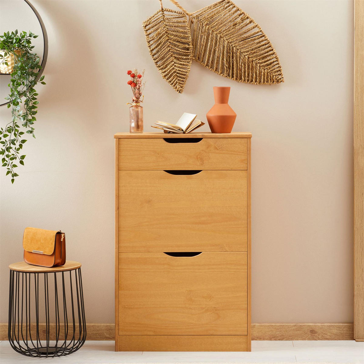 SCHUHSCHRANK BASIL - Braun, Holz (58/93/25cm) - IDIMEX
