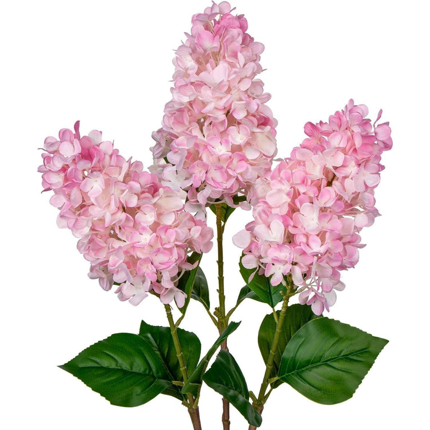 KUNSTBLUMEN 3er Set Hortensie 73CM Rosa - Rosa, Kunststoff (73cm)
