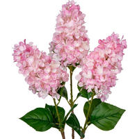 KUNSTBLUMEN 3er Set Hortensie 73CM Rosa - Rosa, Kunststoff (73cm)