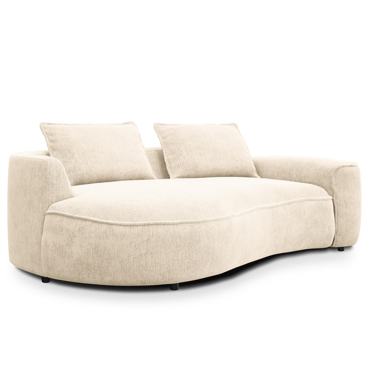 2,5-SITZER SOFA - Champagner/Schwarz, Textil (217/82/156cm) - home24