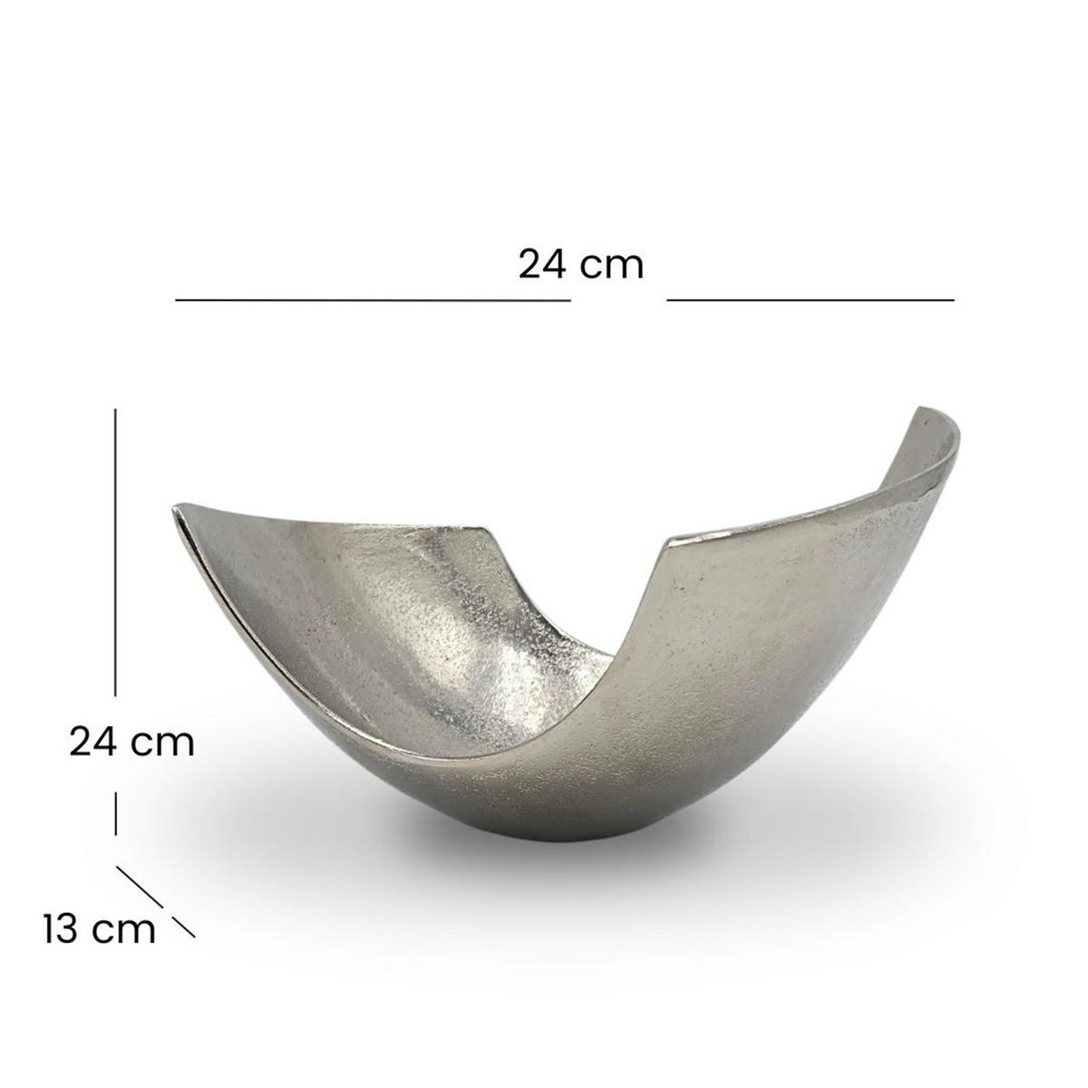DEKOSCHALE ONDA Aluminium silberfarben - Silberfarben, Metall (24cm) - DESIGN DELIGHTS