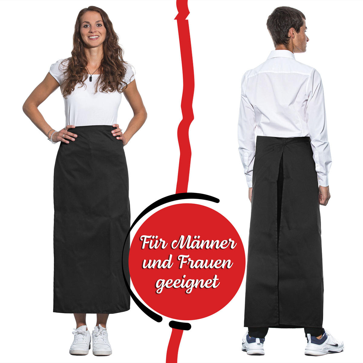 SCHÜRZE , Einheitsgröße, 65% Polyester, 35% Baumwolle, Schwarz - Schwarz, Textil (95/100cm) - Zollner